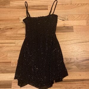 Elegant Black Dress with small silver rhinestones
